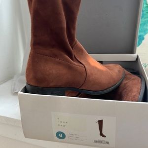 Cognac Suede Boots